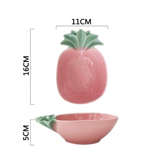 Bát , đĩa dứa 2 màu Vàng  + Hồng