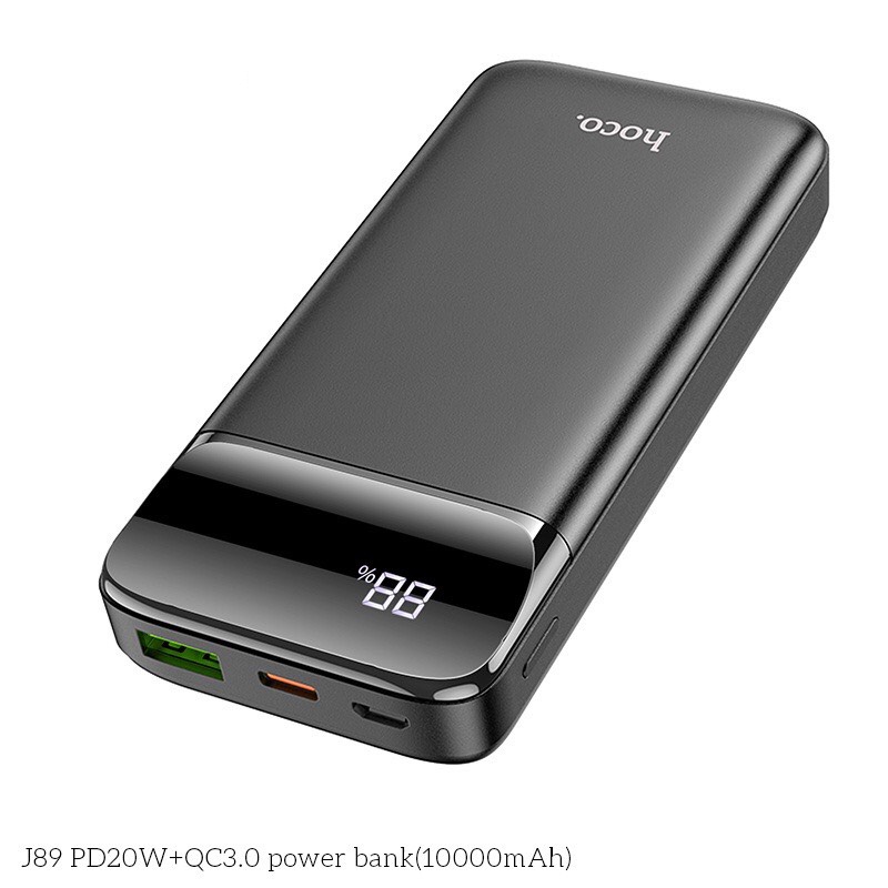 Pin sạc dự phòng Hoco J89 10000mah sạc nhanh 3A PD 20W có đèn led hiển thị phân trăm pin hàng chính hãng.
