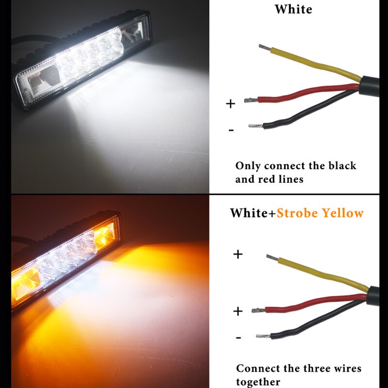 1 Thanh Đèn led 48W 12-24V IP67 Ánh Sáng Trắng Dành Cho Xe JEEP Offroad 4x4 ATV SUV
