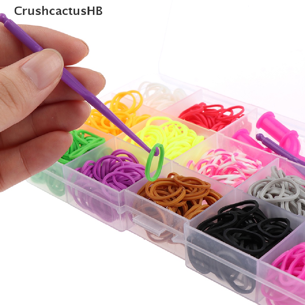 [CrushcactusHB] 600pcs rubber loom bands girl gift elastic band for diy weaving lacing bracelet Hot Sell