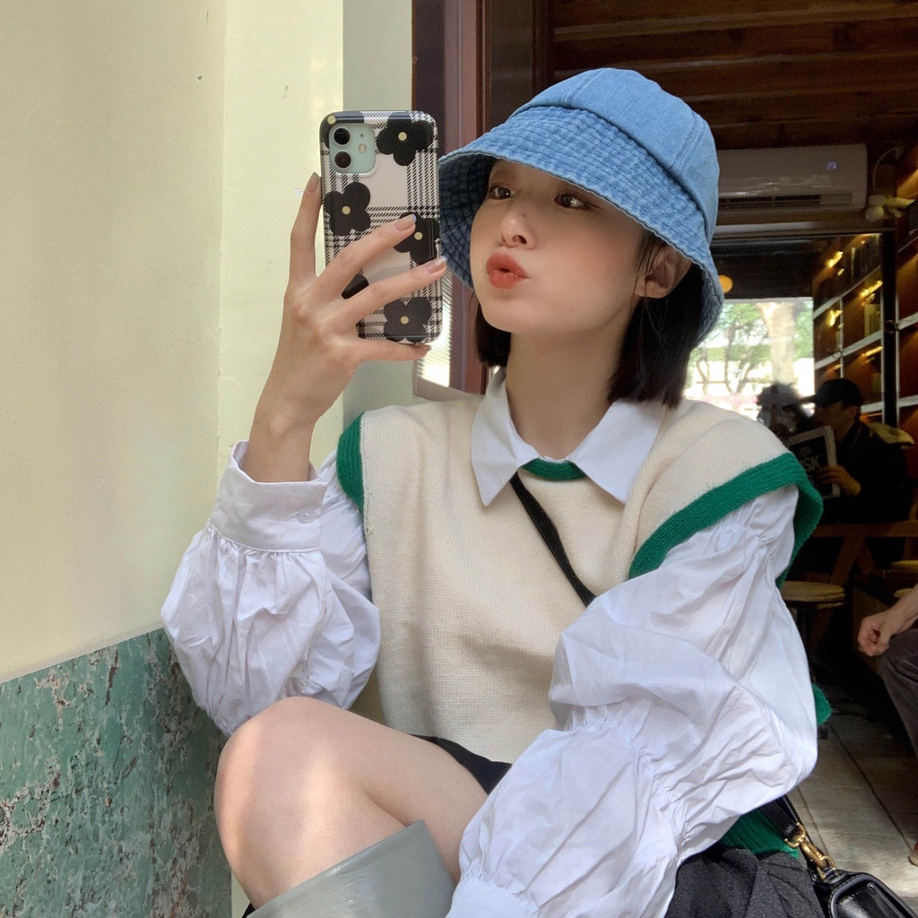 Mũ rộng vành chất liệu vải jean thời trang nữ tính