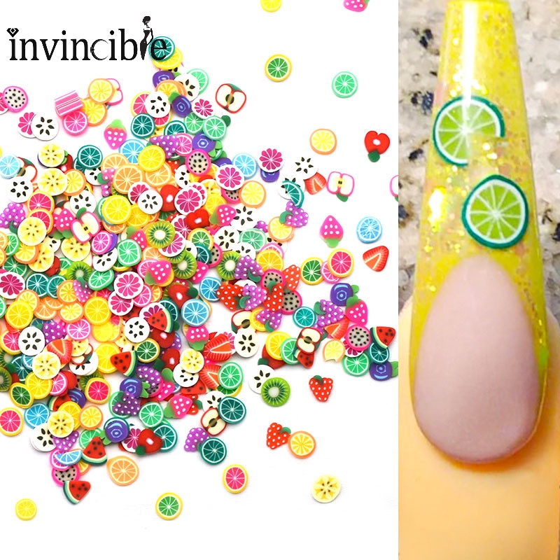 3D Fruit Pattern Nail Art Slices/ Multipurpose Polymer Fruit Slices For DIY Crafts Slime Making Cellphone Case Decoration