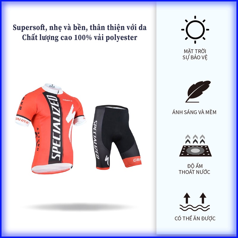 Bộ Jersey đi xe đạp mùa hè dành cho nam giới Đi xe đạp leo núi Chuyên nghiệp Jersey Bộ thoáng khí Wicking Khô nhanh Vải mềm và thoải mái