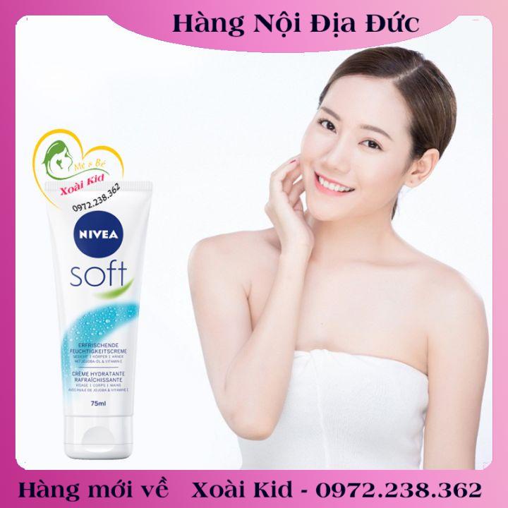 [auth] Kem dưỡng da Nivea Soft 200ml dưỡng ẩm chống nẻ chống khô mốc- Nội địa Đức Đủ Bill [Hot]