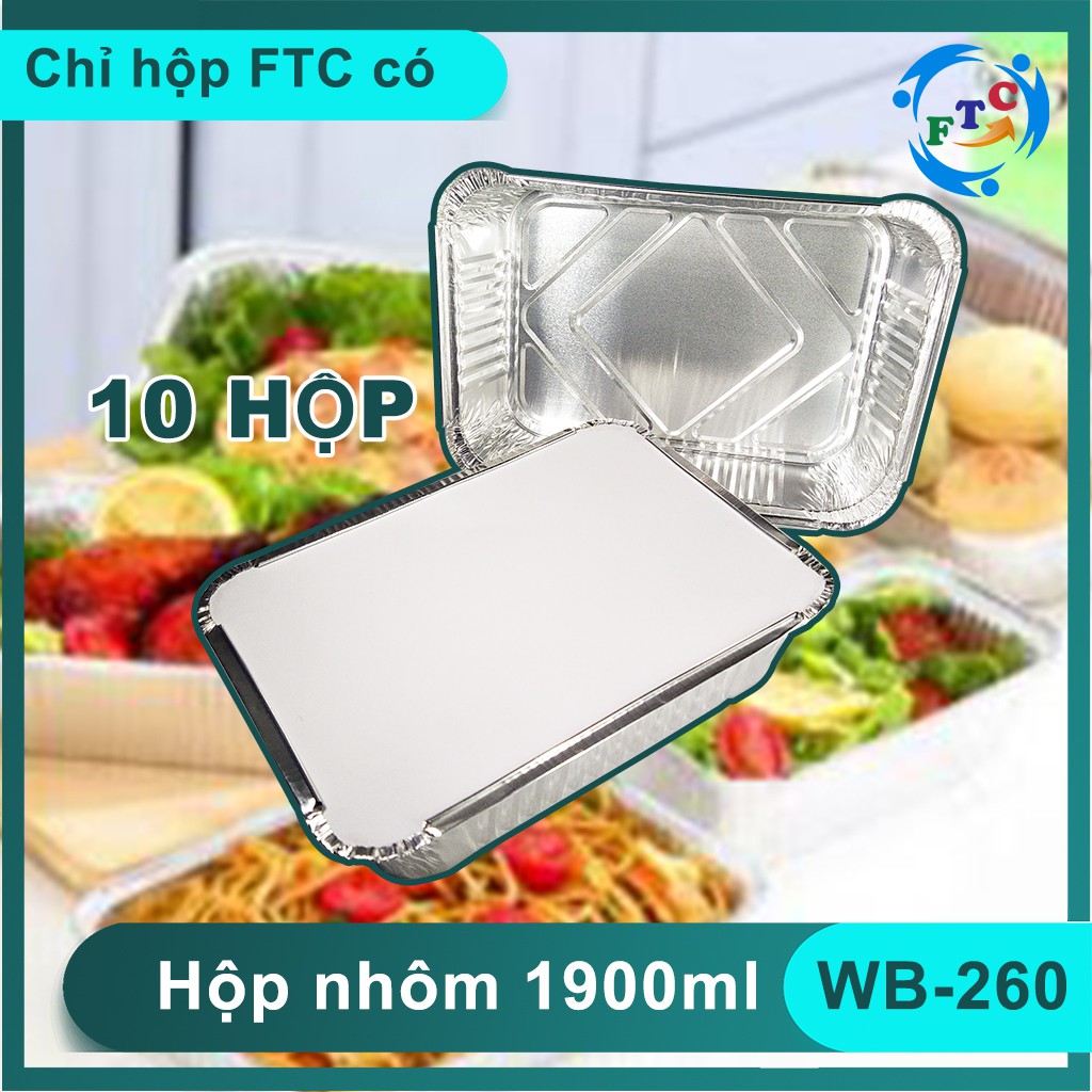 "CAO CẤP" SET 10 HỘP NHÔM (KHAY GIẤY BẠC CÓ NẮP) - CHỨNG NHẬN VS ATTP - ĐỰNG THỰC PHẨM DÙNG 1 LẦN