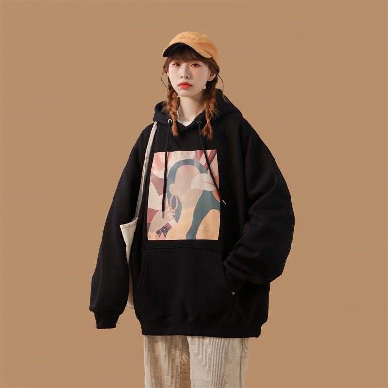 Áo hoodie Perty dáng rộng thời trang mùa thu Hàn Quốc chất lượng cao dành cho nữ