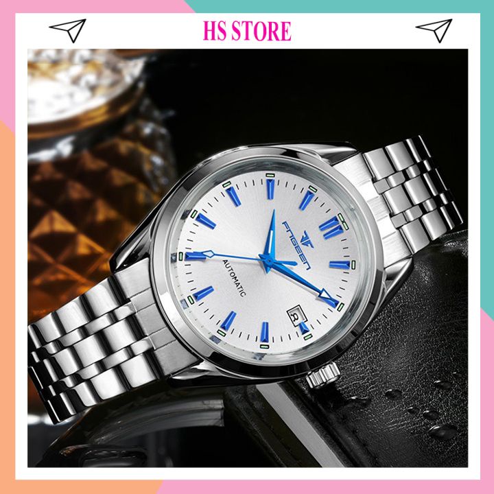 Đồng hồ cơ automatic nam Fngeen 6612 cao cấp chính hãng, dây thép không gỉ, sang trọng lịch lãm đẹp [Tặng tháo dây]