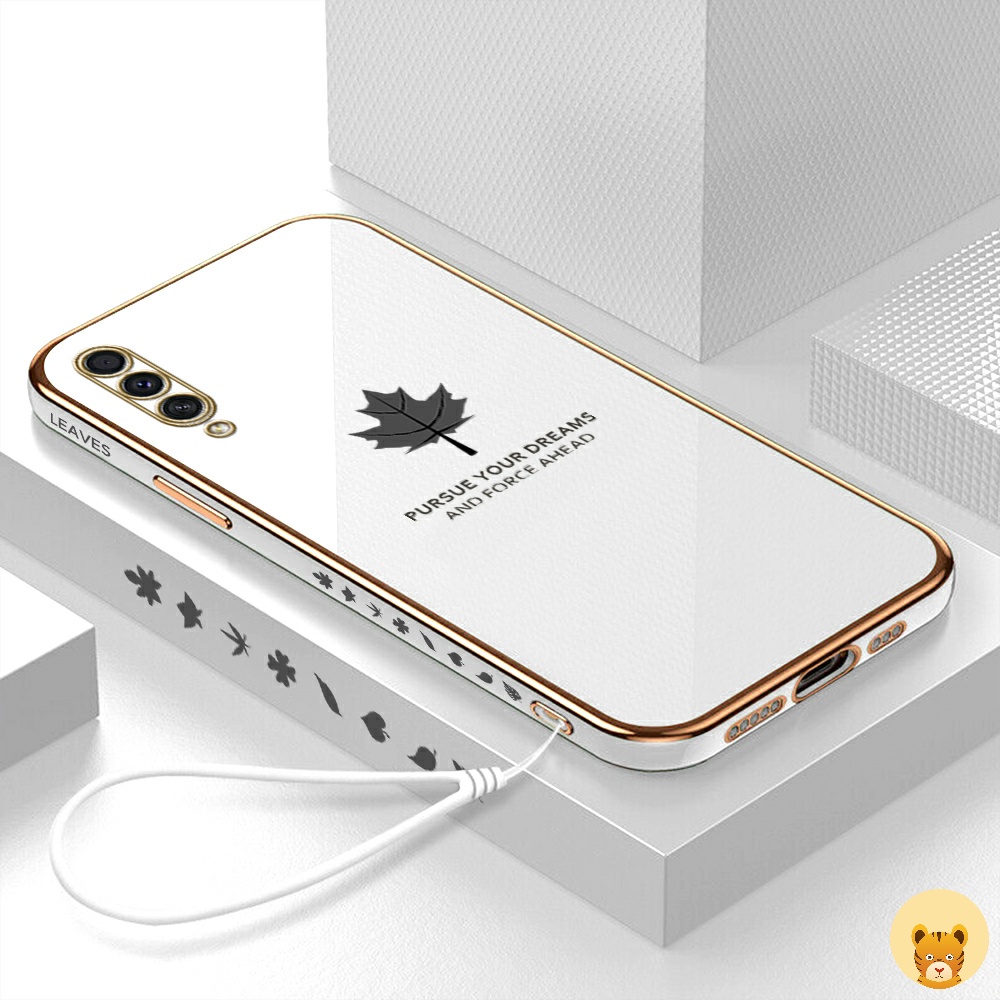 Ốp Điện Thoại Mềm Mạ Viền Họa Tiết Sang Trọng Kèm Dây Đeo Cho Samsung A50 A30S A50S