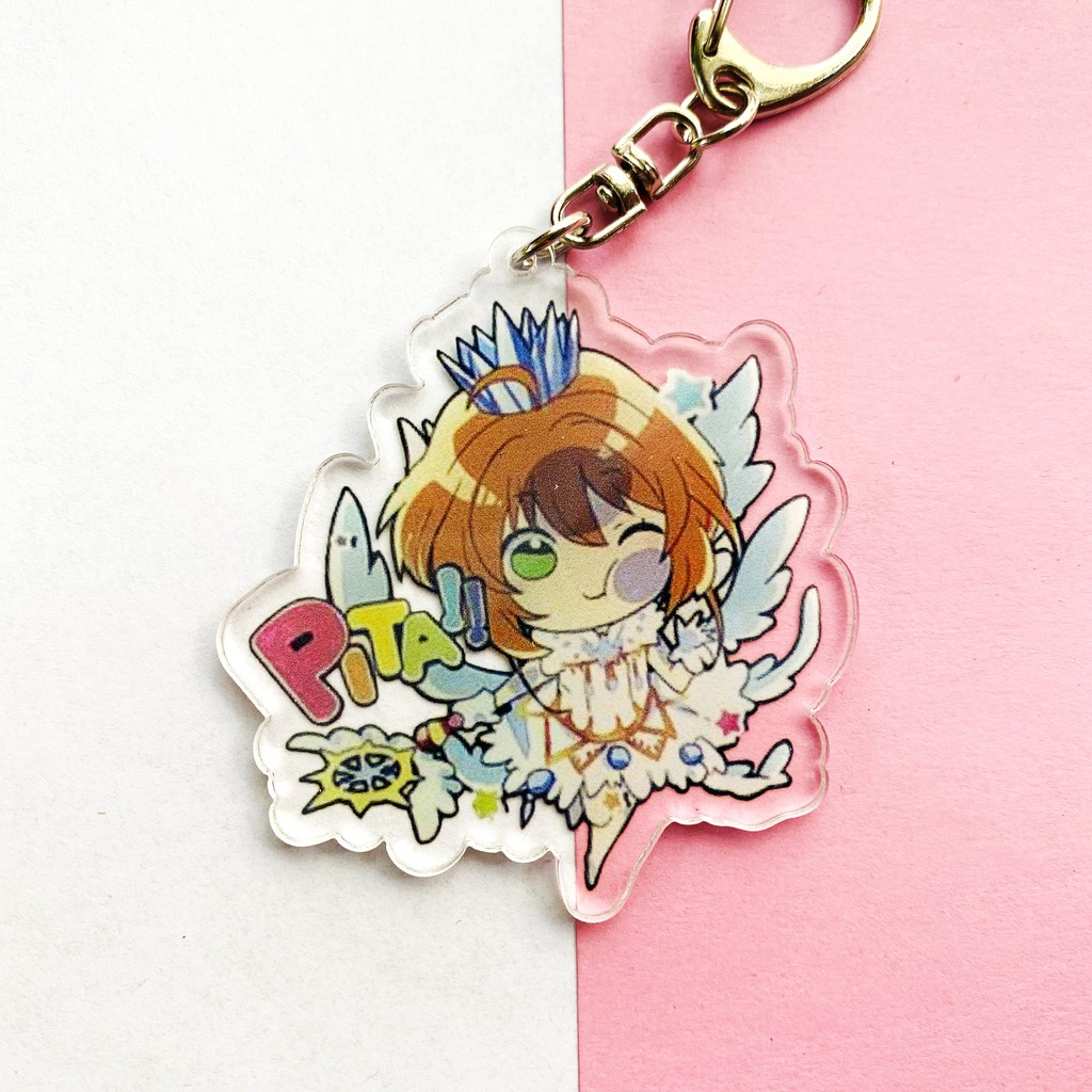 ( Mica trong acrylic) Móc khóa Cardcaptor Sakura Thủ lĩnh thẻ bài ver Pita! in hình anime chibi