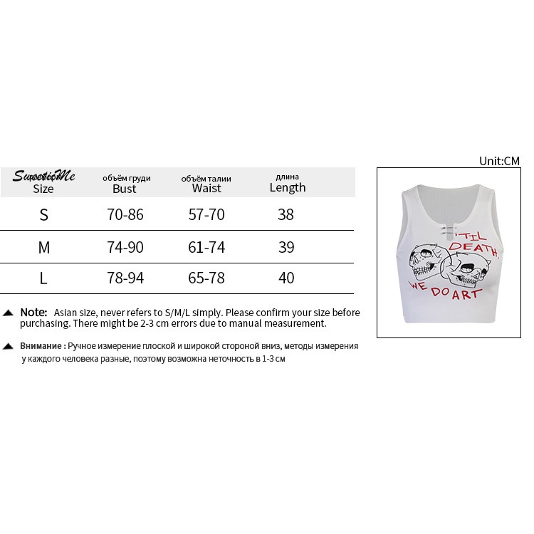 Áo không tay in họa tiết đầu lâu cá tính dành cho nữ | BigBuy360 - bigbuy360.vn