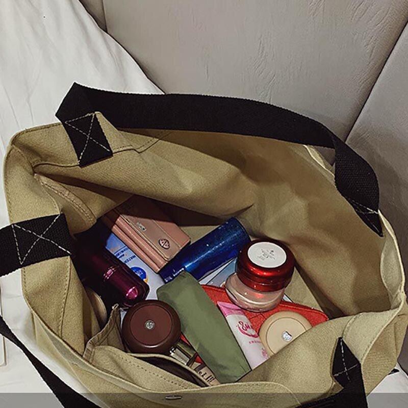 Túi Xách Canvas Màu Trơn Cỡ Lớn Thời Trang Cho Nữ ZY168