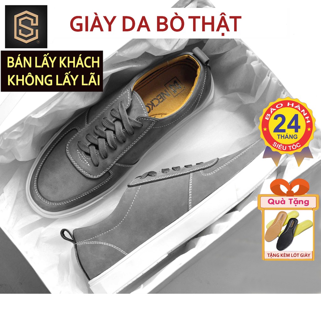 Giày da bò nam CHEAPSTORE CS419 Xám - Giày da thể thao tăng chiều cao nam (bảo hành 24 tháng) | BigBuy360 - bigbuy360.vn