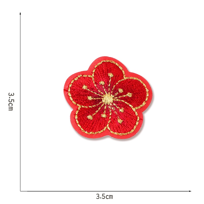 Miếng Vá Quần Áo Và Mũ Tự Dính Thêu Hình Hoa Mận Nhỏ
