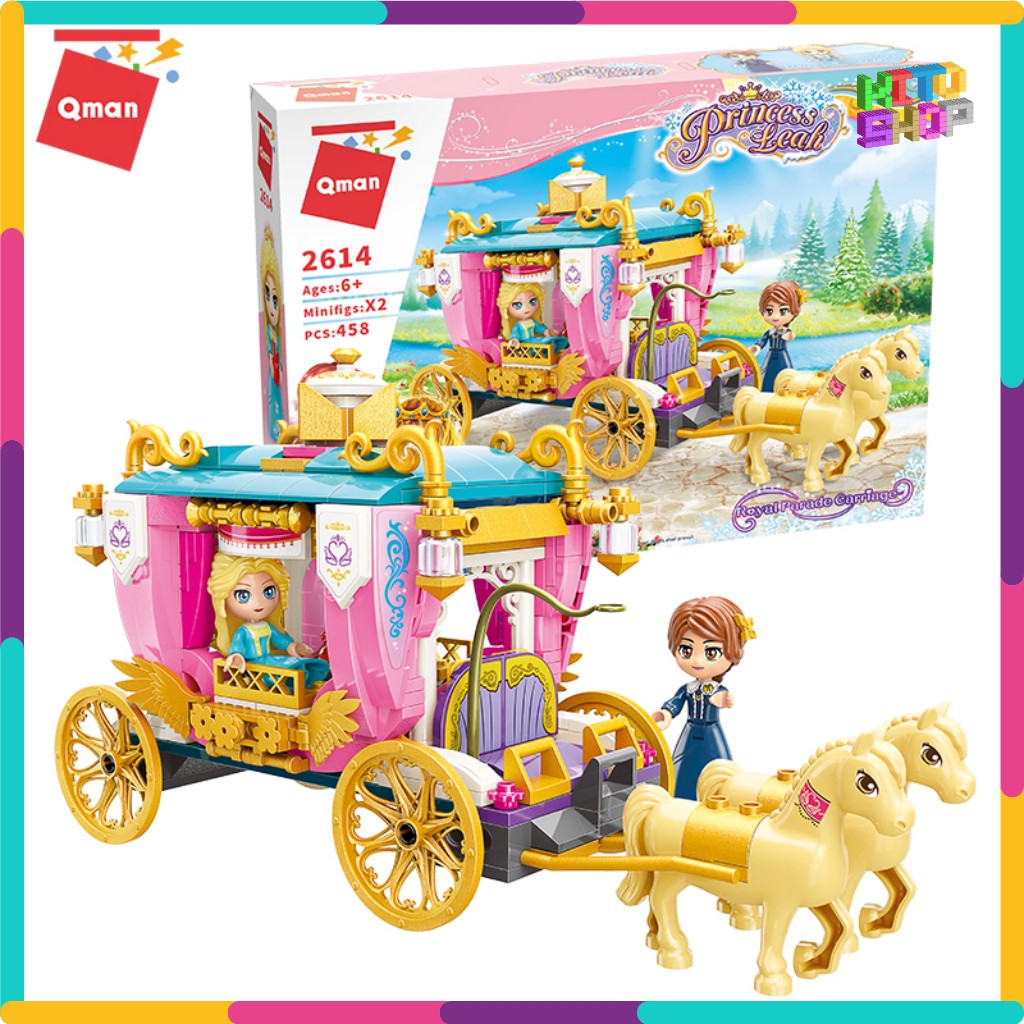 Bộ Đồ Chơi Xếp Hình Thông Minh Cho Bé Gái Từ 6 Tuổi Qman 458 Mảnh Ghép - Xe Ngựa Hoàng Gia 2614