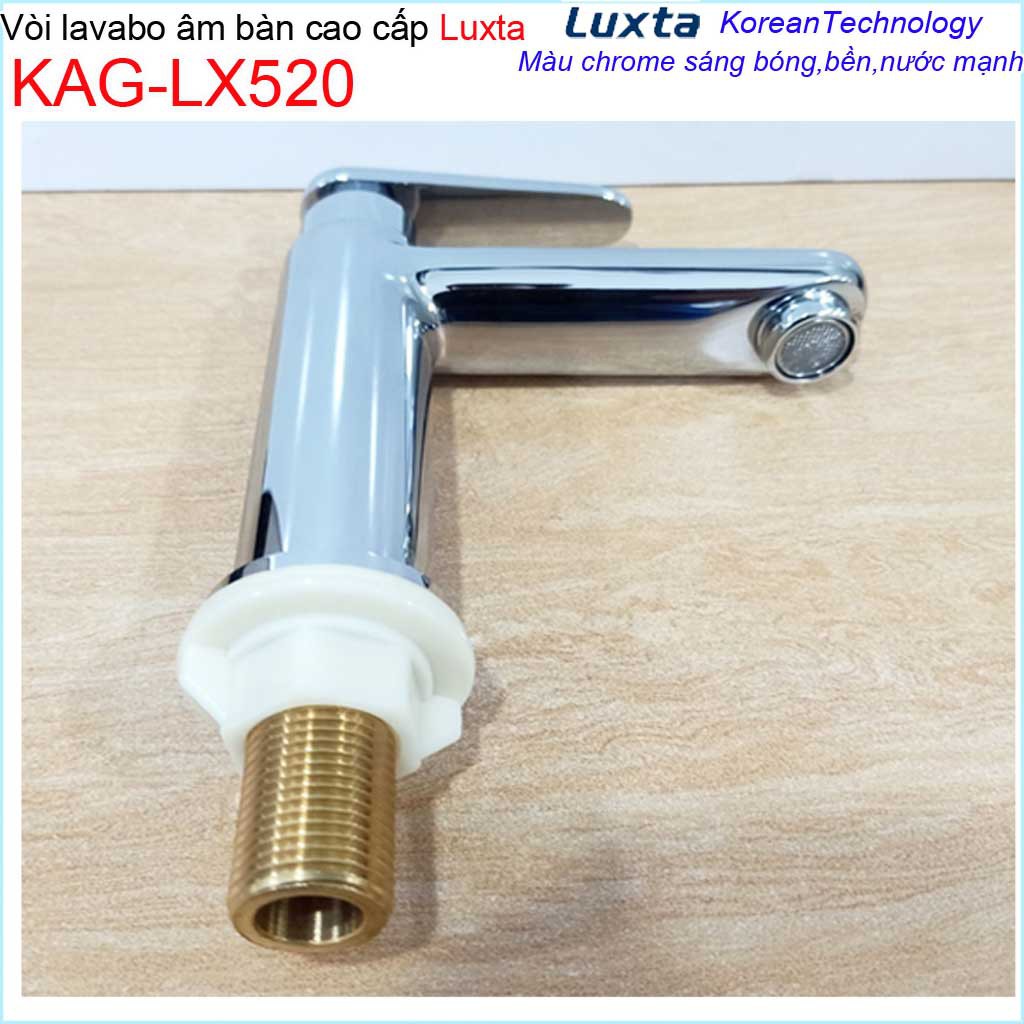 Vòi lavabo lạnh Luxta KAG-LX520 tay gạt, vòi rửa mặt thân tròn nước mạnh thiết kế tuyệt đẹp siêu bền