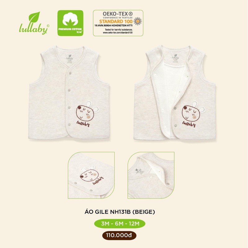 Áo Gile Bông Trần Bé Trai/Gái Lullaby (Sz 6m-4y)