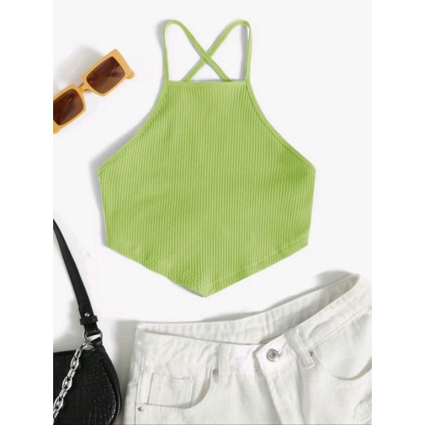 Áo yếm croptop dây đan hở lưng gợi cảm