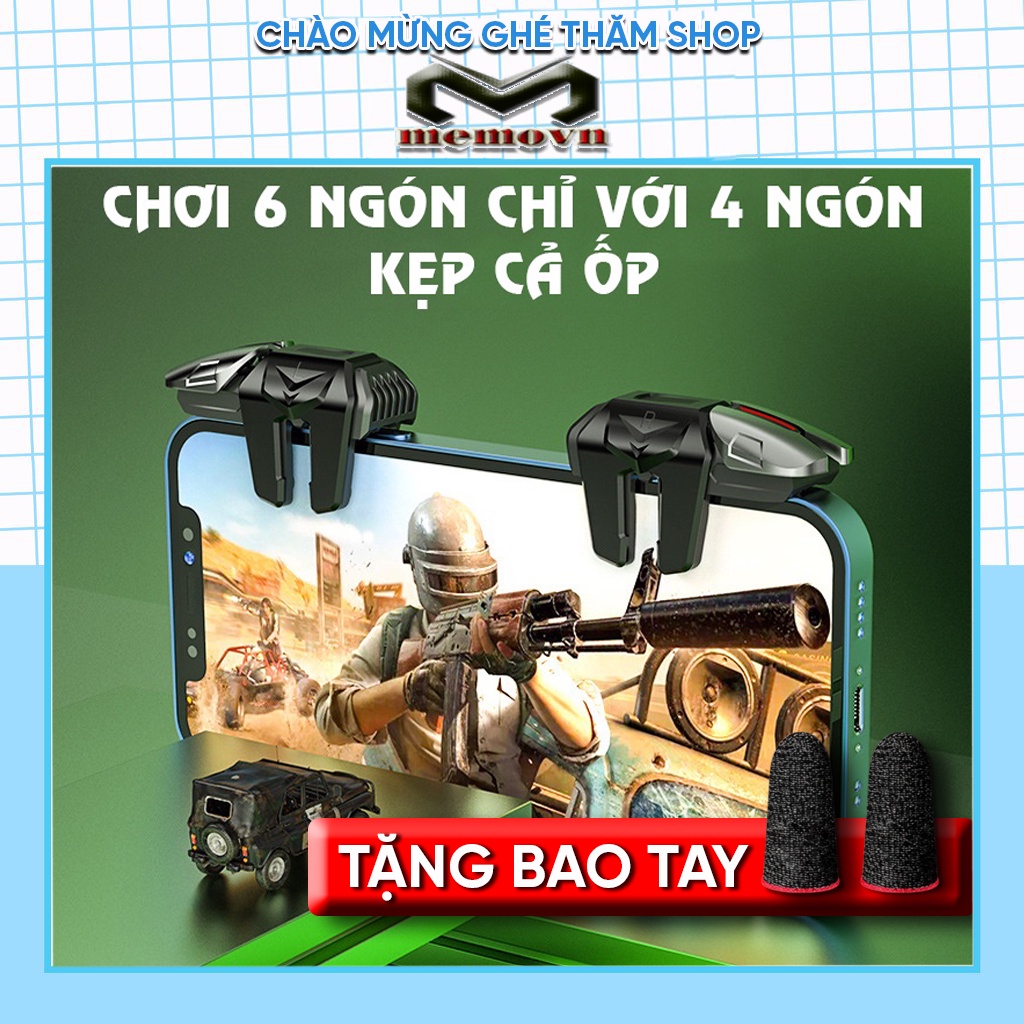 Nút bắn pubg 6 ngón G21 cò mạ kim hỗ trợ chơi các tựa game FPS nhiều ngón trên điện thoại