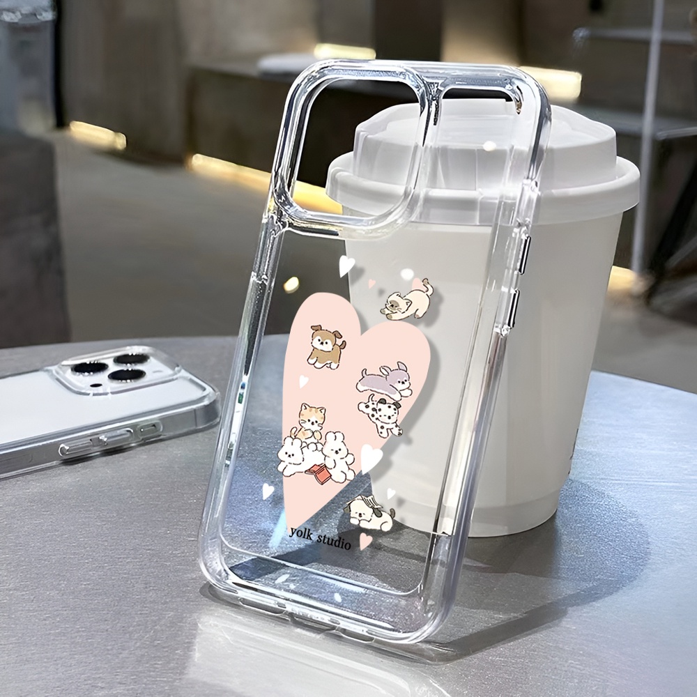 Ốp Điện Thoại Trong Suốt Hình Cún Cho iphone 14ProMax 14Plus 13 11 12 7Plus X XR XS Max