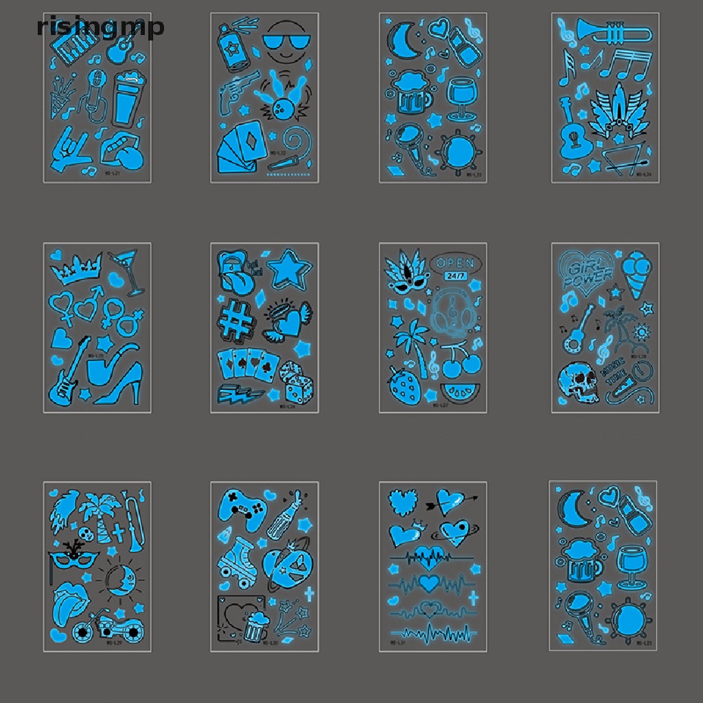 Hình Xăm Dán Phát Sáng Quyến Rũ Cho Lễ Hội / Tiệc Tùng ♨Hot