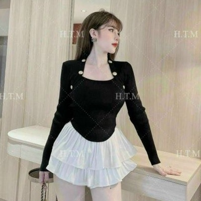 Áo thun phối nút 2 bên CAO CẤP sang trọng A15