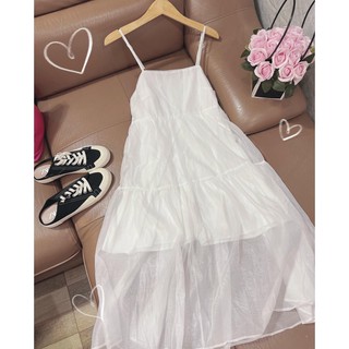 ĐẦM MAXI TRẮNG HAI DÂY