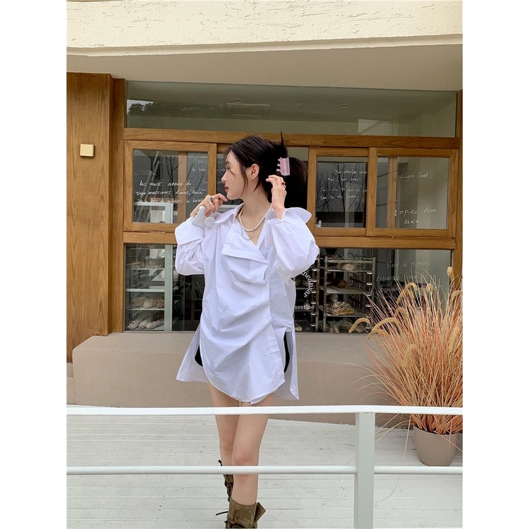Áo Sơ Mi Tay Dài Dáng Rộng Thiết Kế Mỏng Thời Trang Mùa Thu Dành Cho Nữ