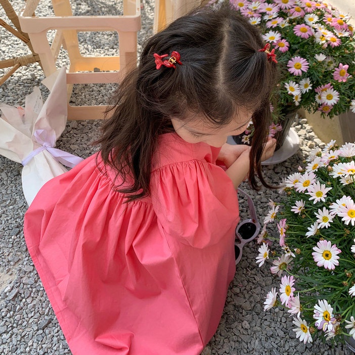 Đầm Công Chúa Tay Phồng Ngắn In Họa Tiết Hoa Dễ Thương Thời Trang Mùa Hè Phong Cách Hàn Quốc Cho Bé Gái