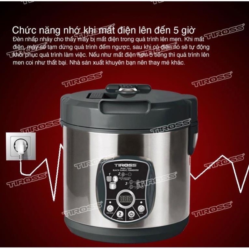 [Tiross-Việt Nam] Máy làm tỏi đen Tiross TS908 , Sản Phẩm Chính Hãng, Bảo Hành 12 Tháng - Nowship 24/7