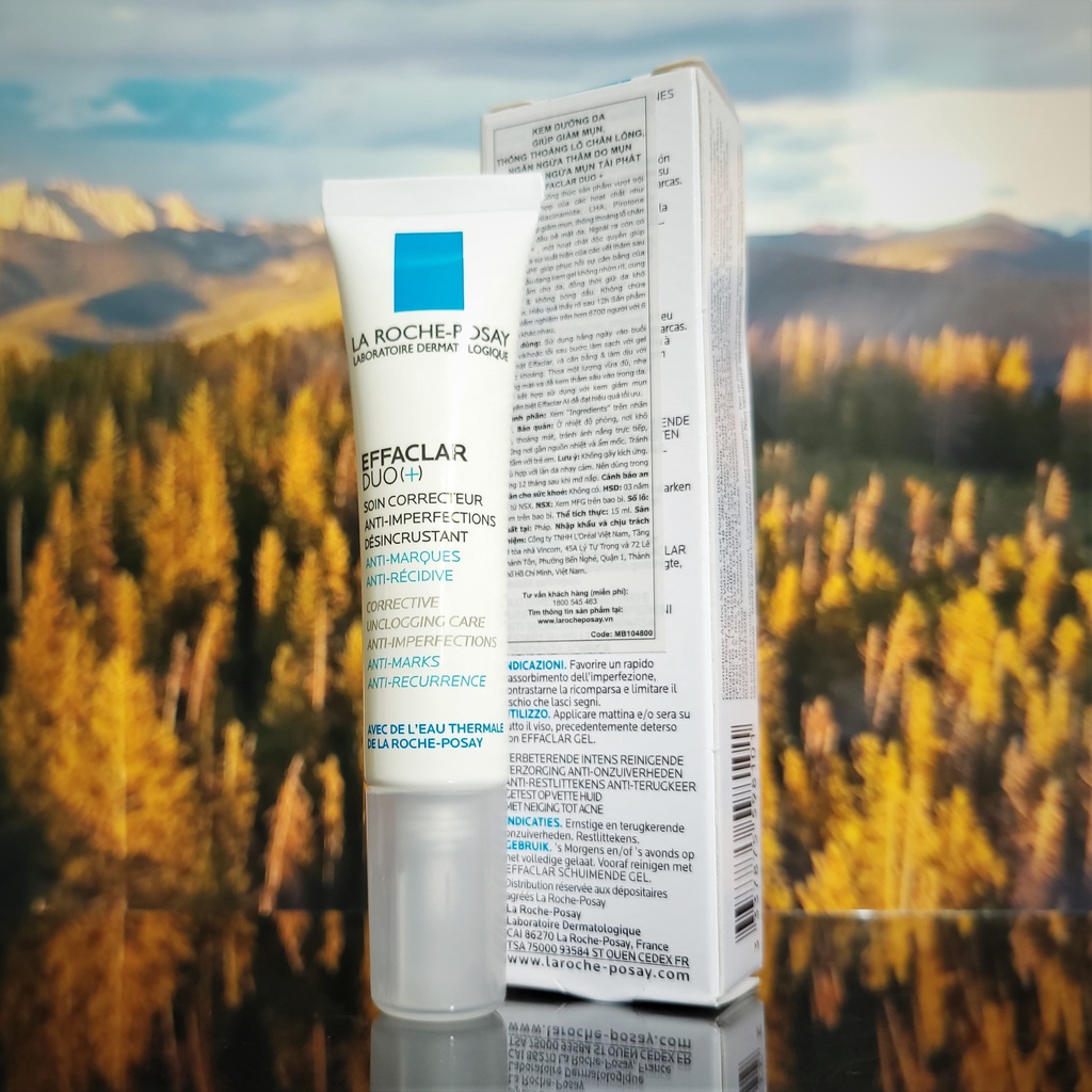 Kem mụn Laroche Posay Effaclar Duo+ 15ml Dưỡng Da Giúp Giảm Mụn, Ngăn Ngừa Thâm, Mụn Duo plus