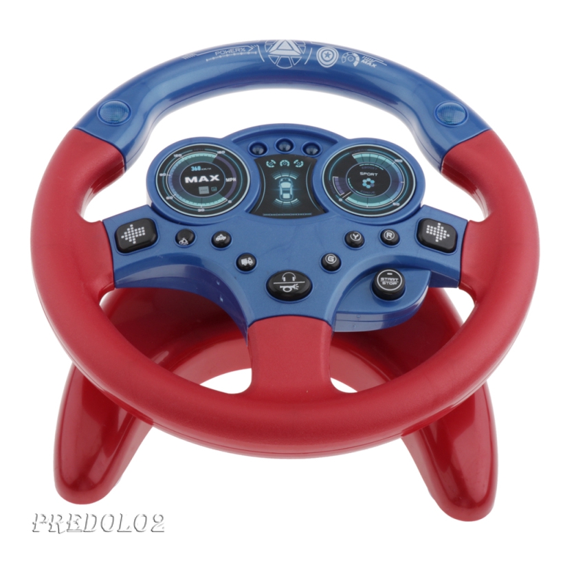 Portable Steering Wheel Game Learn Driving Pretend Funny Toy Blue