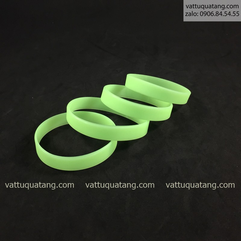 Combo 50 cái Phôi vòng tay cao su dạ quang trơn chưa in