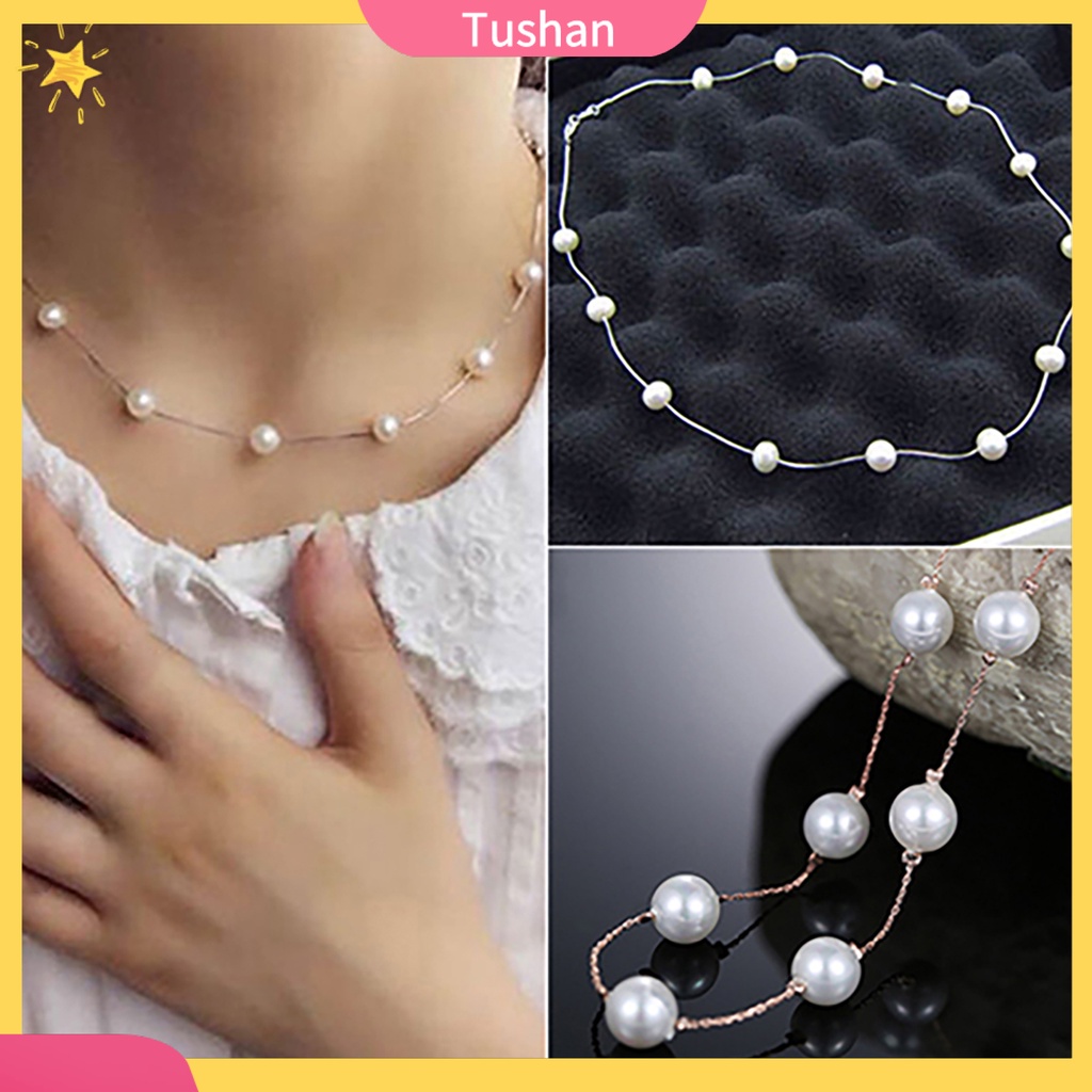 Vòng cổ ngắn phối hạt ngọc trai thời trang