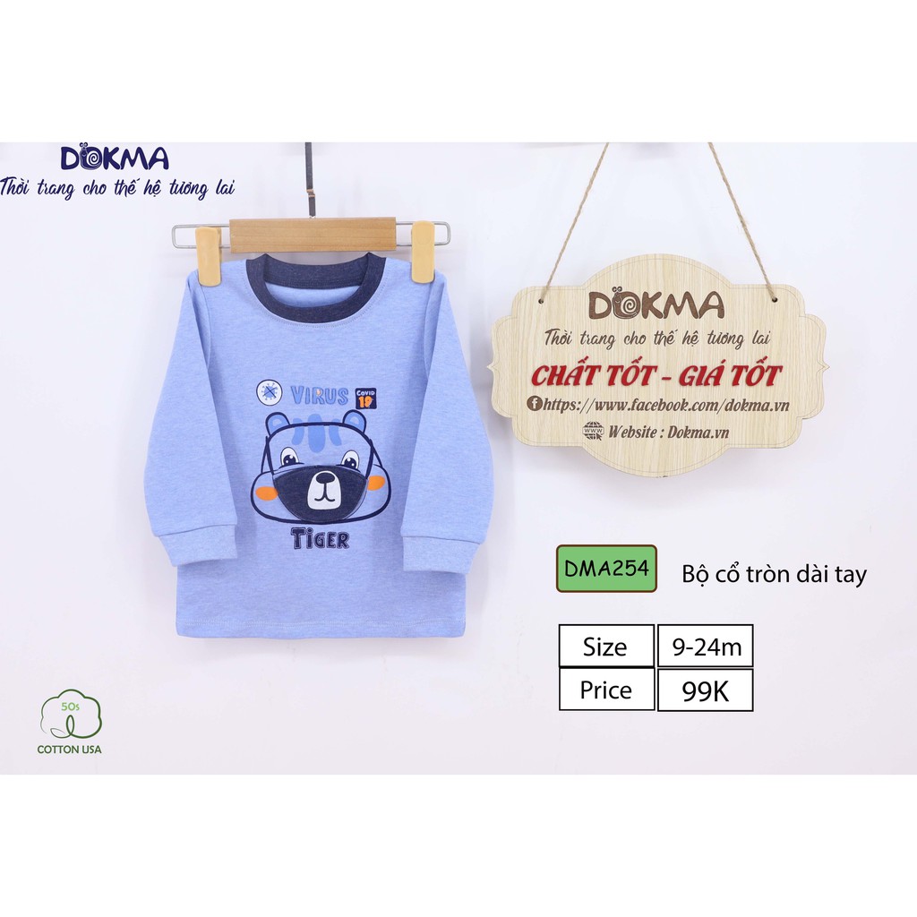 Dokma - Áo cổ tròn dài tay 9-24m DMA254