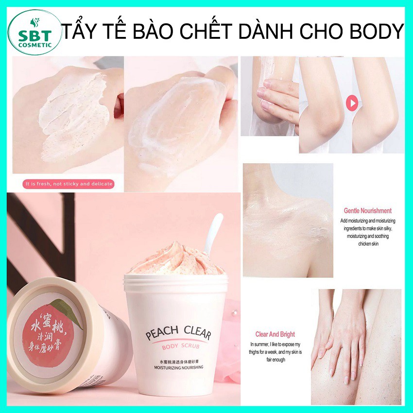 Tẩy da chết, Tẩy tế bào chết body cho da nhạy cảm Đào HEYXI Peach Clear giúp sáng da AmiHouse.99