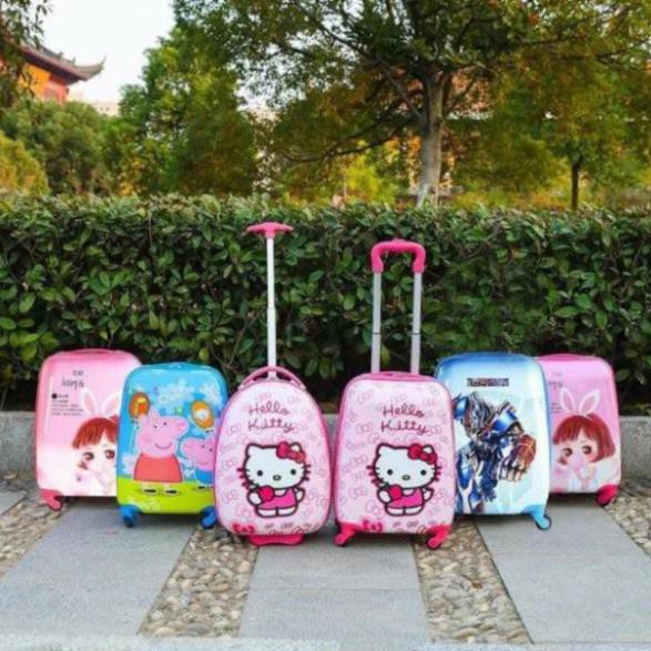 Vali Kéo Hello Kitty Đơn Màu Hồng Dễ Thương size 18