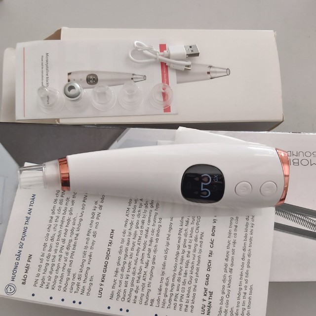 Máy Hút Mụn, Đầu Đen Cám Bọc Cầm Tay Mini Blackhead Spa Hút Nặn Mụn Trứng Cá Tặng 6 Đầu Hút Đa Năng | BigBuy360 - bigbuy360.vn