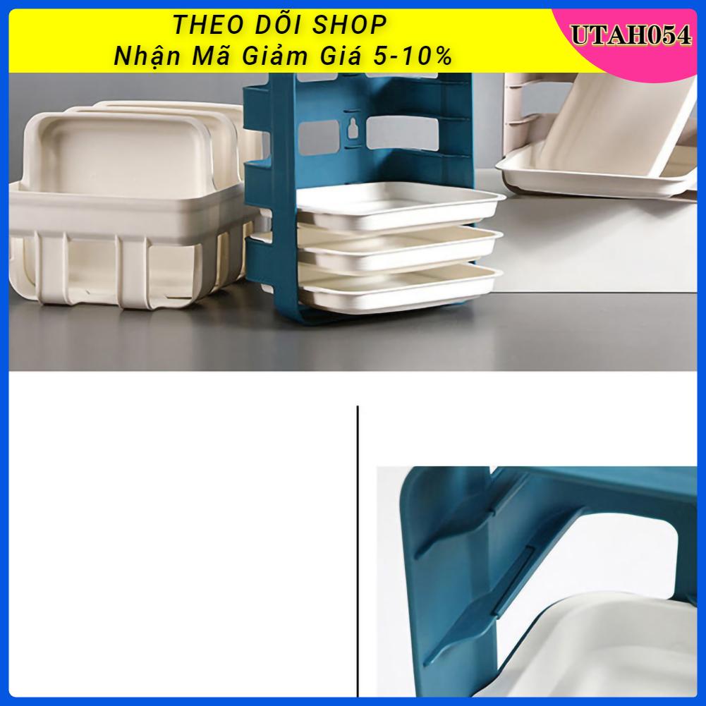 Kệ đĩa khay đựng thức ăn để rau thức ăn lẩu 6 tầng treo tường