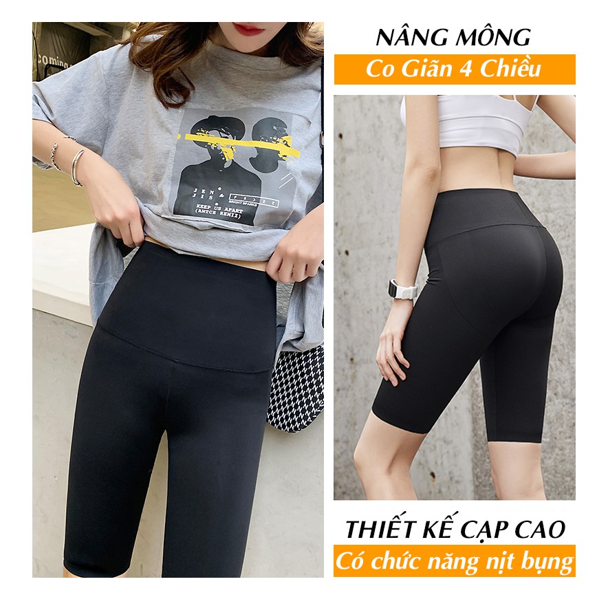 Áo quần legging nữ Lana nâng mông tập thể thao, Quần legging lửng cạp cao co giãn 4 chiều che bụng ulzzang Hàn Quốc