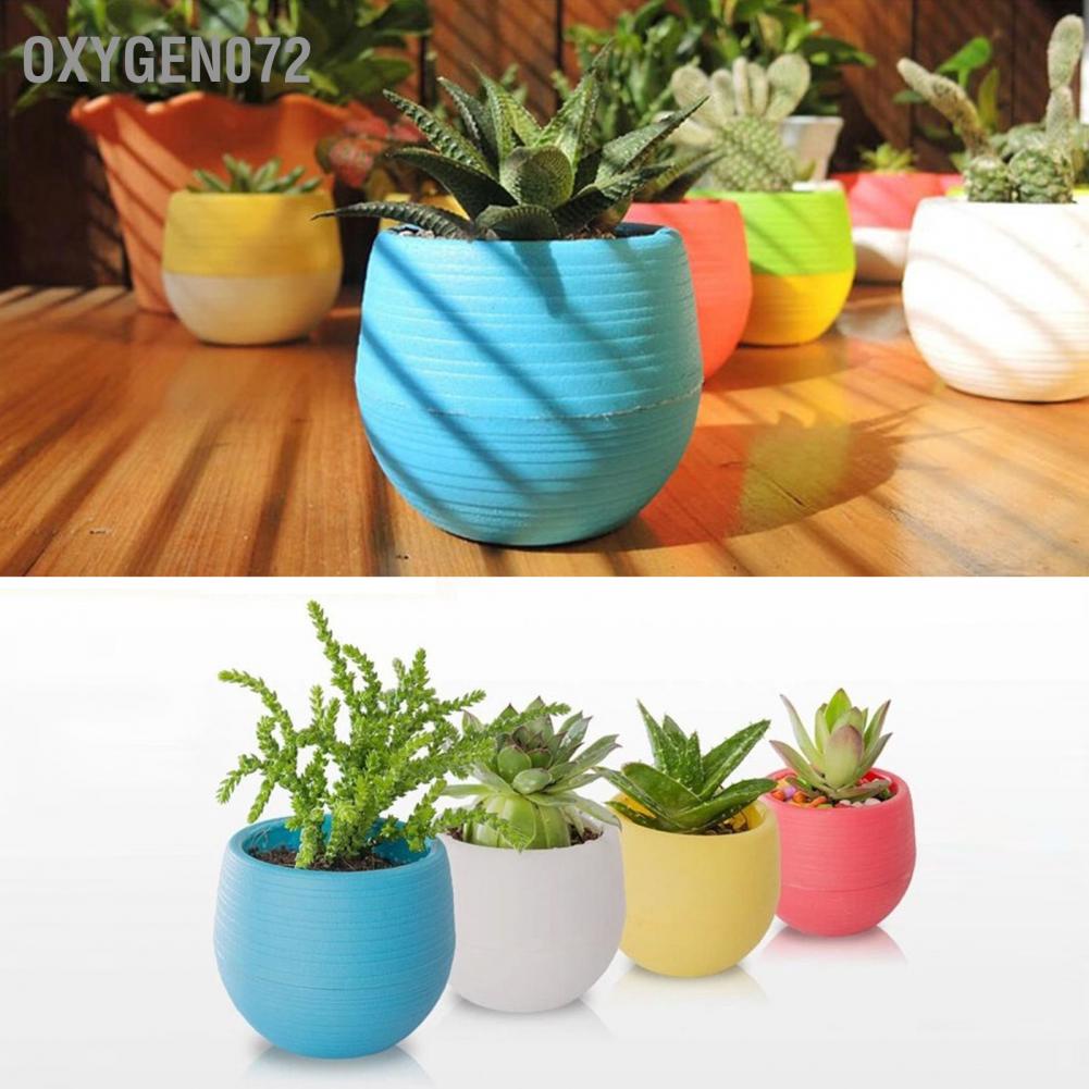 oxygen072 Chậu Hoa Mini Bằng Nhựa Dùng Trang Trí Ban Công Sân Vườn