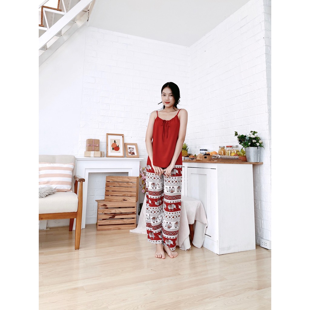 ĐỒ BỘ TOLE MẶC NHÀ THOẢI MÁI - BỘ QUẦN DÀI ÁO DÂY HỌA TIẾT SALE CÒN 150K