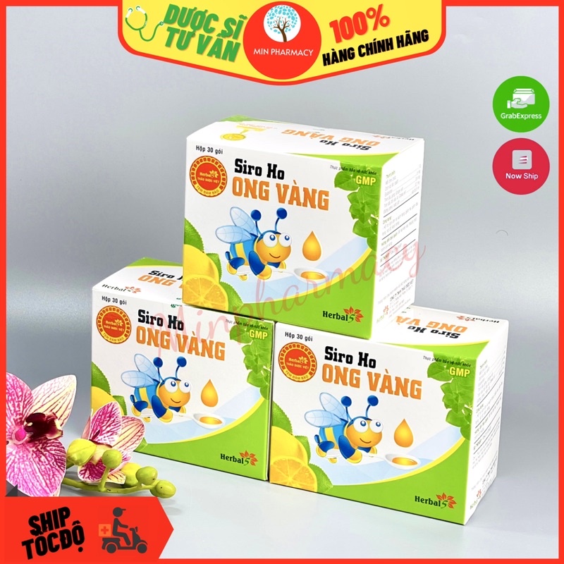 Siro Ho cho bé ONG VÀNG Hộp 30 gói - Minpharmacy