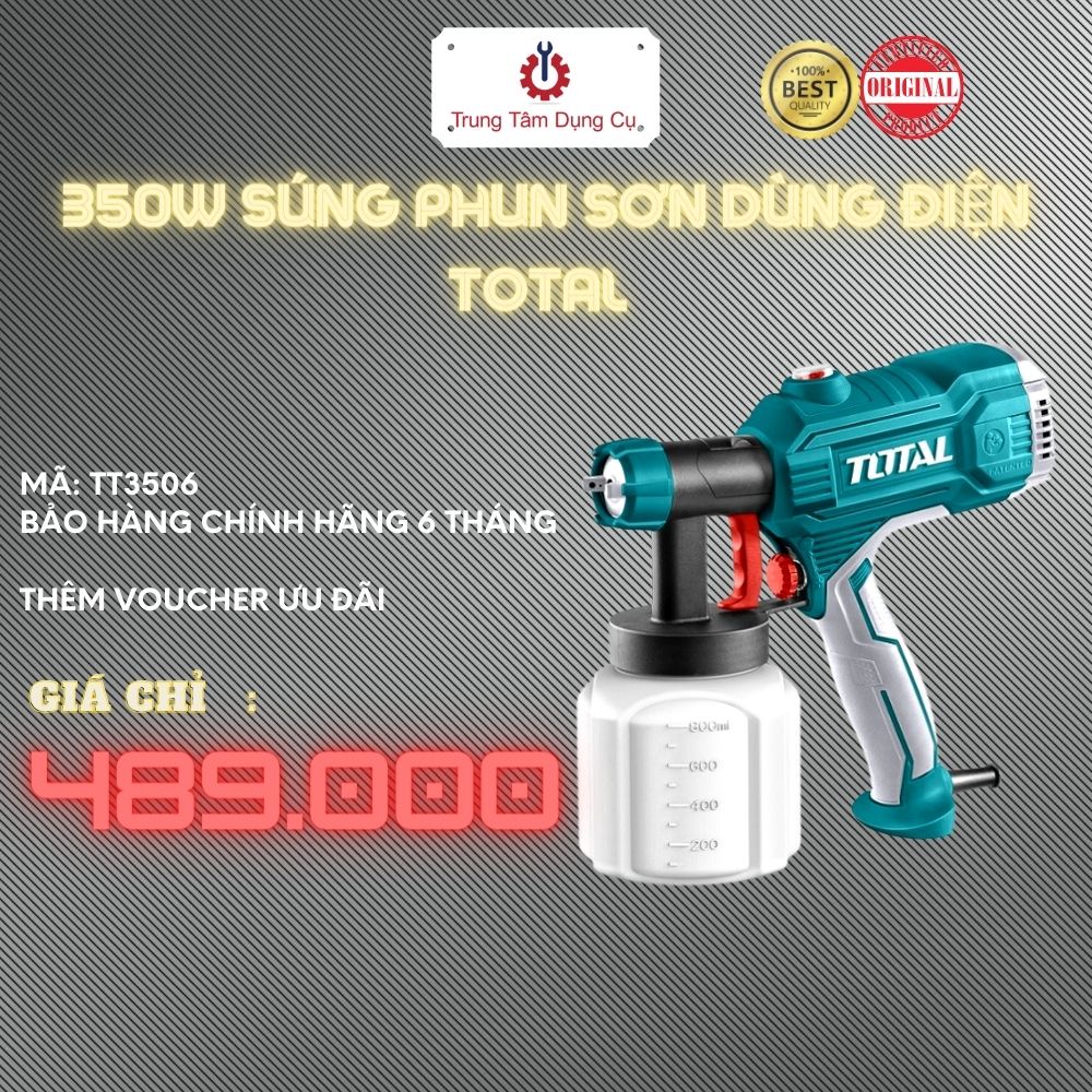 350W Súng Phun Sơn Dùng Điện Total TT3506