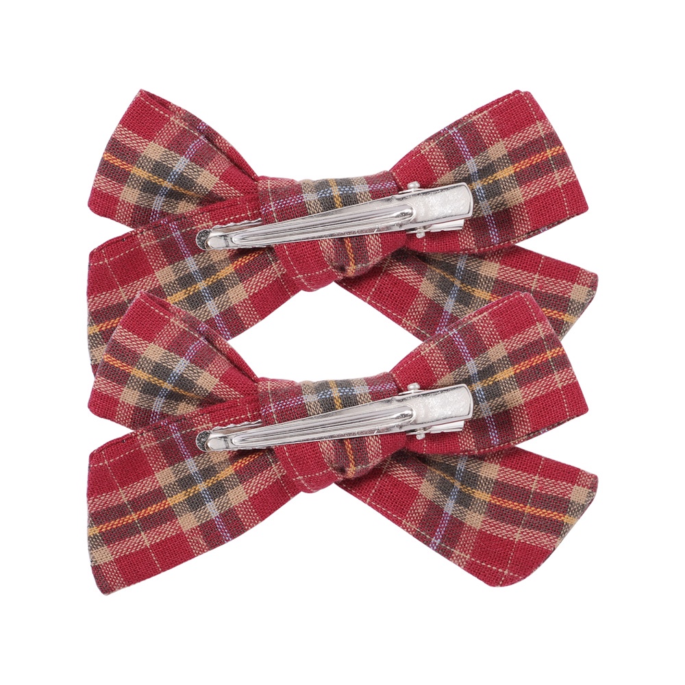 2 Kẹp tóc KIDSBOWS phối nơ 3.6 inch đơn giản thời trang cho bé gái