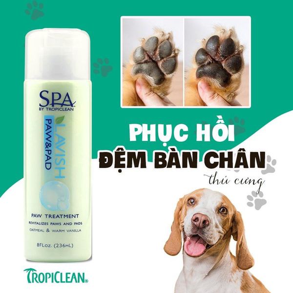 Kem phục hồi đệm bàn chân bị khô,nứt , tổn thương dành cho chó và mèo Tropiclean Spa Paw&amp;Pad