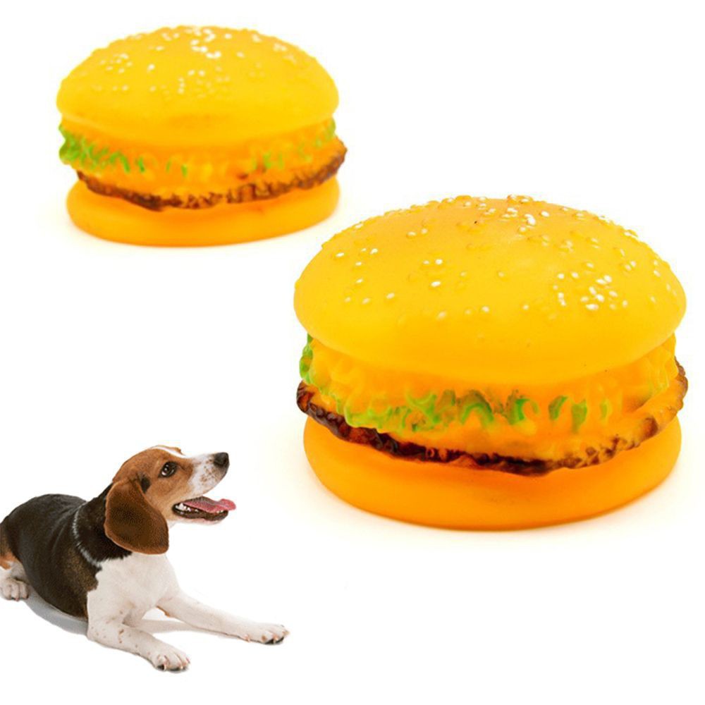 Bánh Hamburger đồ chơi cho cún cưng tập nhai Phụ kiện Long Vũ
