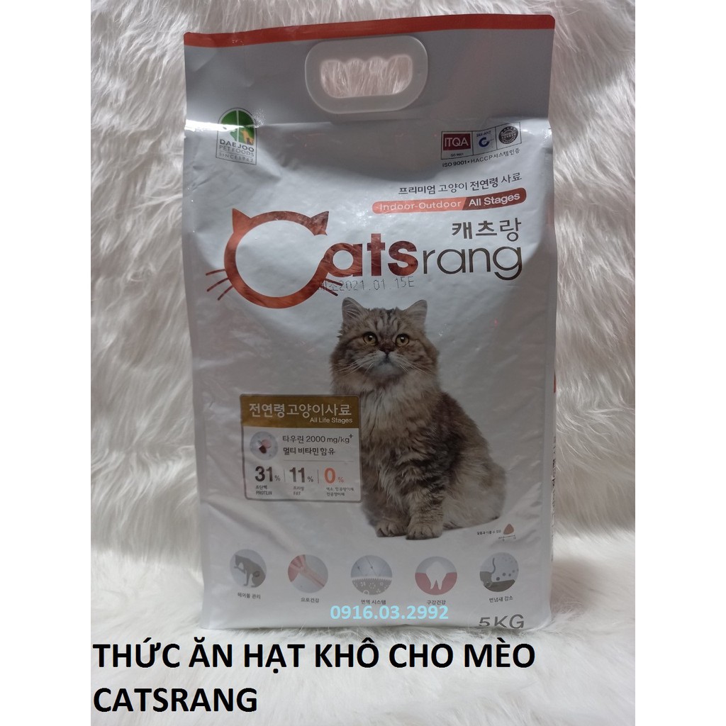 Combo 2 gói thức ăn cho mèo Catsrang 5kg, Thức ăn cho mèo Catsrang 5kg