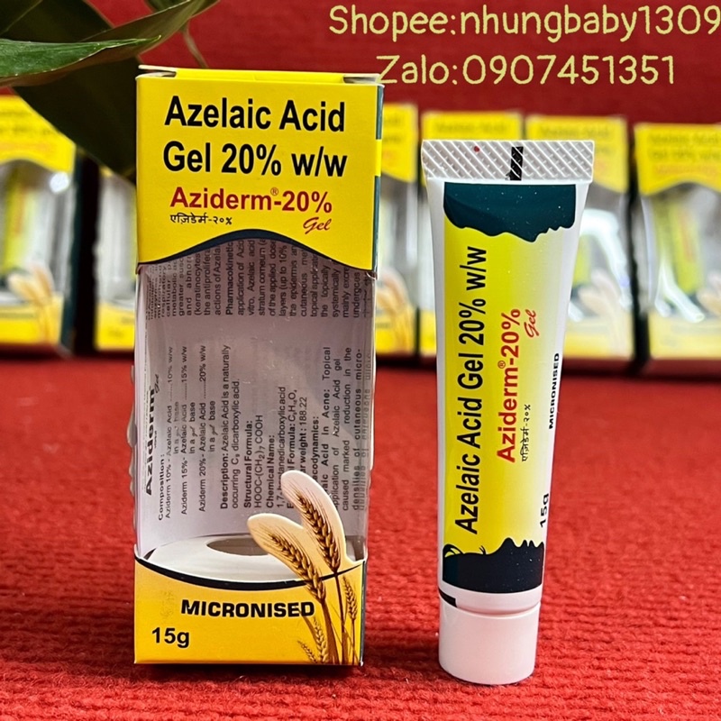 AZIDERM Azelaic 20% GEL loại bỏ mun