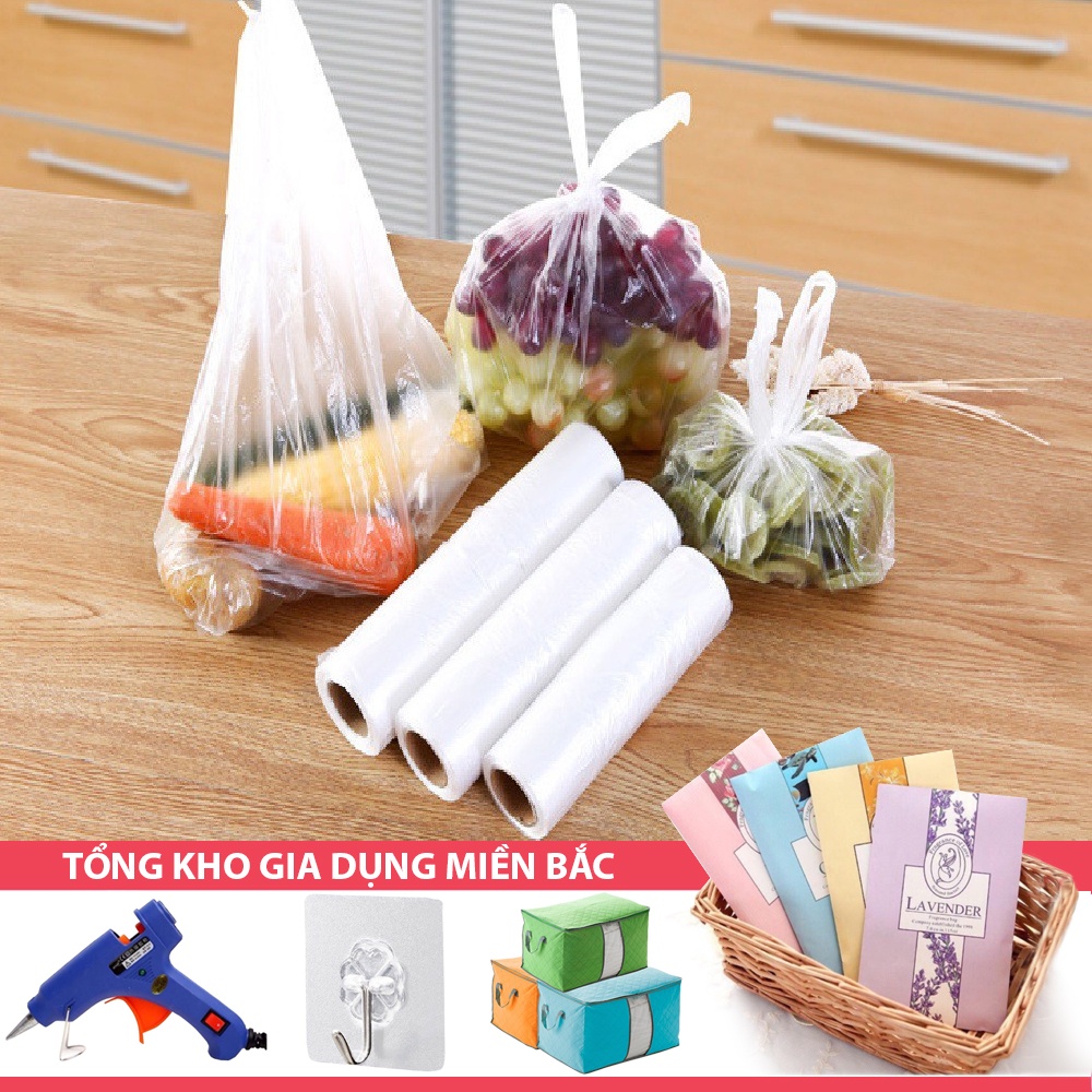 [Tổng Kho Sỉ] Cuộn 100 Túi Nilon CÓ QUAI Đựng Thực Phẩm Cất Để Tủ Lạnh