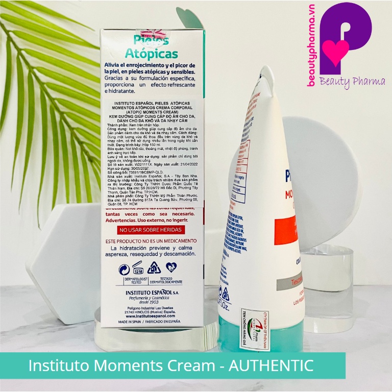 Kem dưỡng ẩm cho da khô và da nhạy cảm Instituto Espanol Atopic Skin Moments Body Cream 150ml